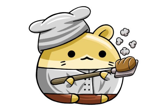 Cute Hamster Baker Cartoon Vector