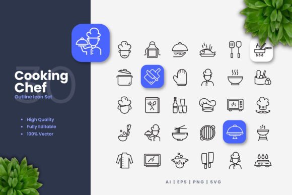 Enhance Your Designs with Cooking Chef Icons