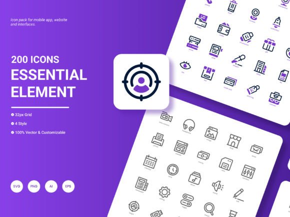 Essential Element Icon Pack: Elevate Your Design
